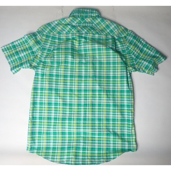 Duluth Men's Green Plaid Short Sleeve Button-Down Shirt Medium Tall Casual‎ - Picture 3 of 3